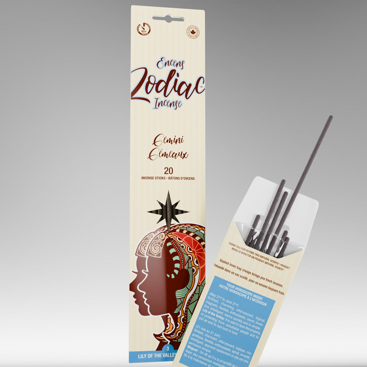 Bâtonnets d'encens Gémeaux Signe du Zodiaque n°03