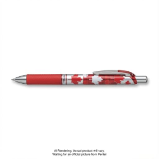 EnerGel Stylo-bille à encre gel liquide, design canadien 2, (0,7 mm), pointe en métal, encre noire, design canadien 2