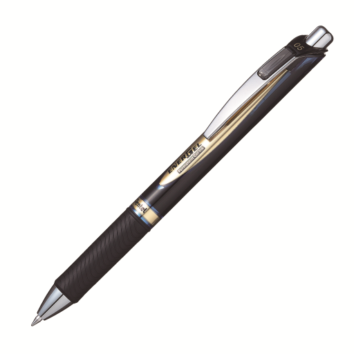 Stylo-bille rétractable à encre gel liquide permanente EnerGel, (0,5 mm) Encre bleue