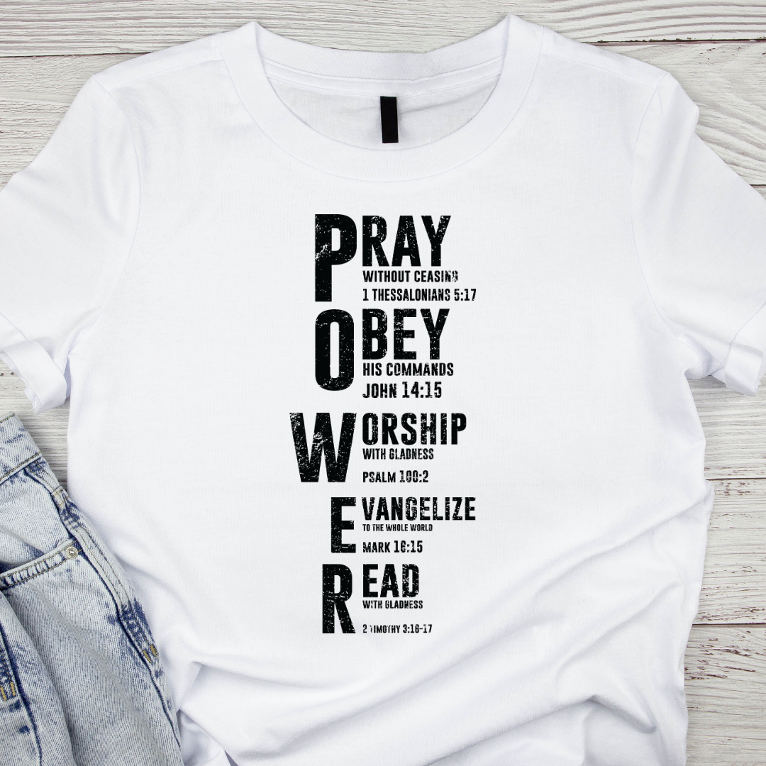 Prier Obéir Adorer Évangéliser Lire DTF UV/TRANSFERT DTF