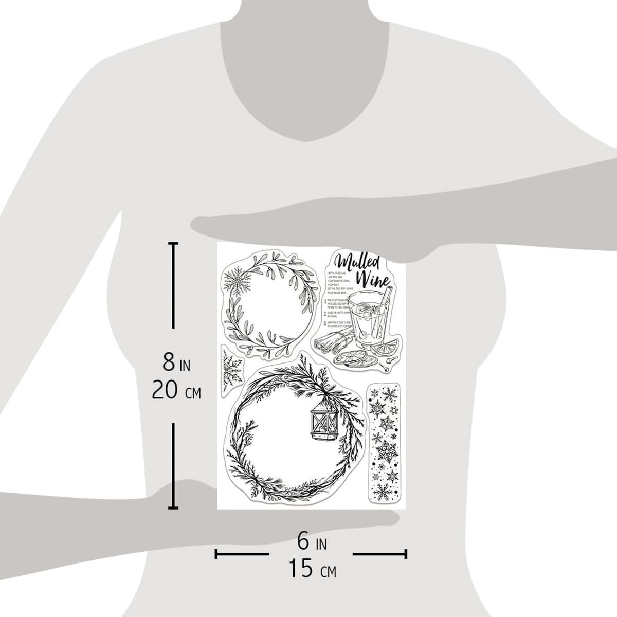 Ciao Bella Set de tampons transparents 6"x8" Couronnes & Vin chaud