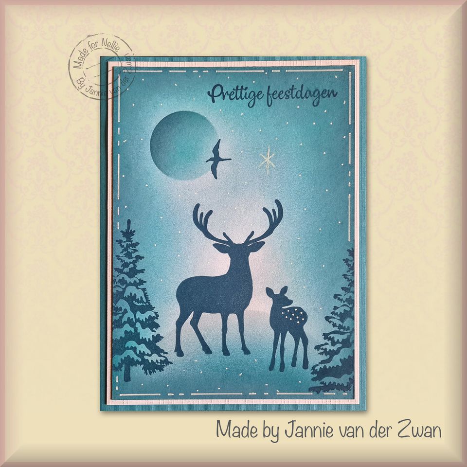 Nellie's Choice Tampon Transparent Silhouette de Noël - Cerf et Faon