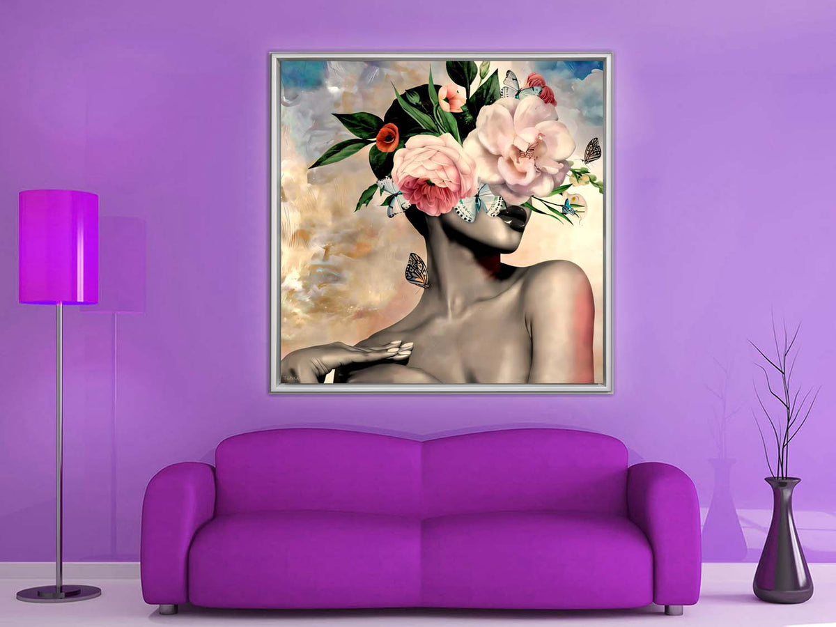 Art mural Tête de fleur - Toile d'art fine