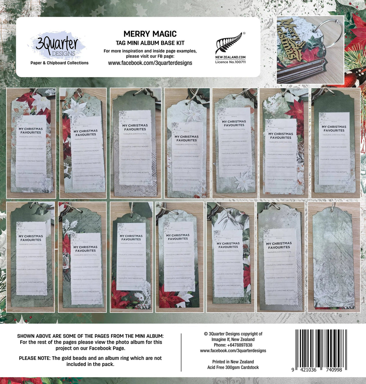3Quarter Designs - Kit de base mini-album - Merry Magic