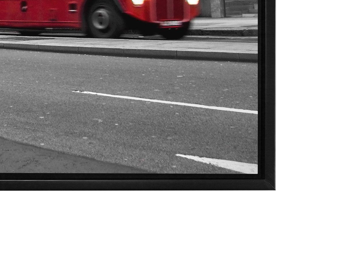 Impression sur toile – Bus à impériale rouge iconique et cabine téléphonique – Décoration murale