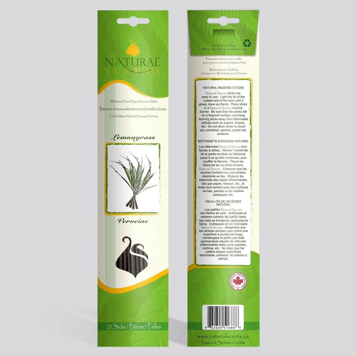 Bâtonnets d'encens à la citronnelle Natural Scents