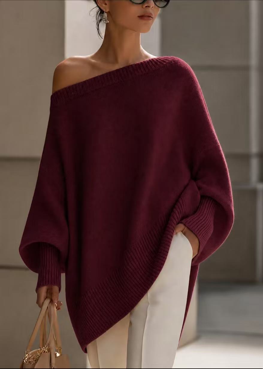 Women’s Thick Knit Pullover Sweater – Warm Casual Autumn & Winter Long-Sleeve Top