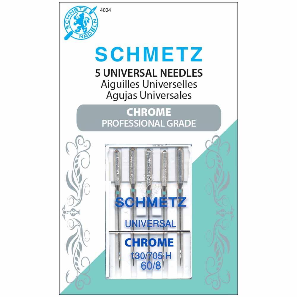 SCHMETZ Aiguilles universelles chromées #4024 - 60/08 - paquet de 5
