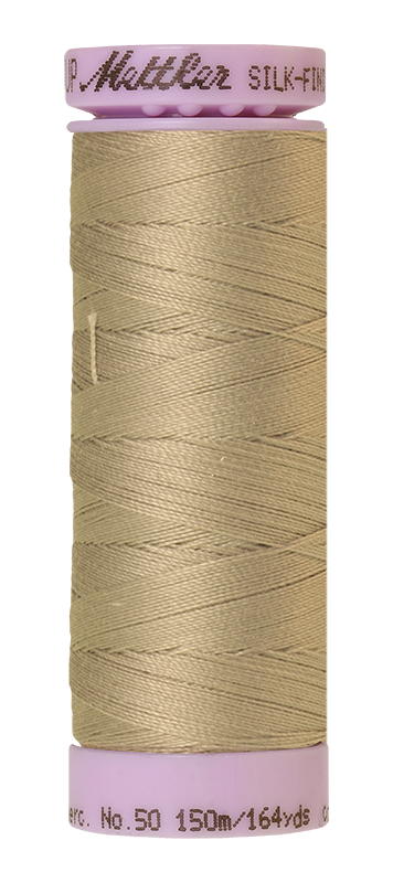 Fil de coton Mettler Silk-finish 50wt, 164 yd/150 m, coloris Ash Mist
