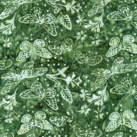 Timeless Treasures Tonga Batik - Papillons Chasseurs et Asclépiades - B2308-HUNTER
