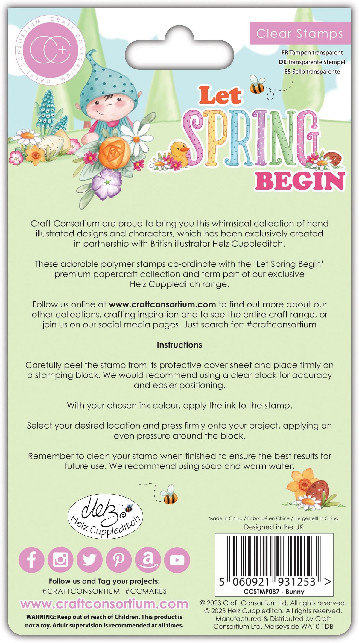 Craft Consortium Let Spring Begin - Set de tampons - Lapin