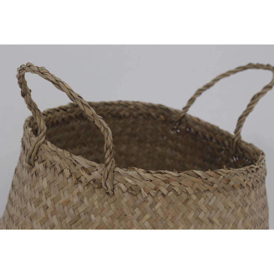 Costa – Panier en herbiers marins avec motif en filet blanc