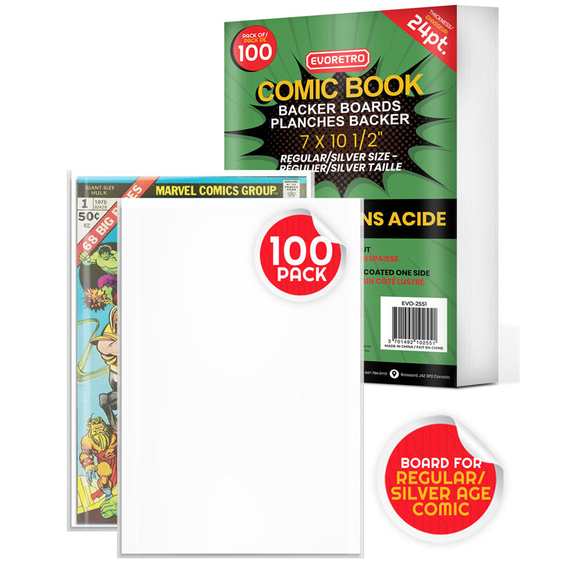 Regular-Silver Comic Backer Boards - Backboard 24PT