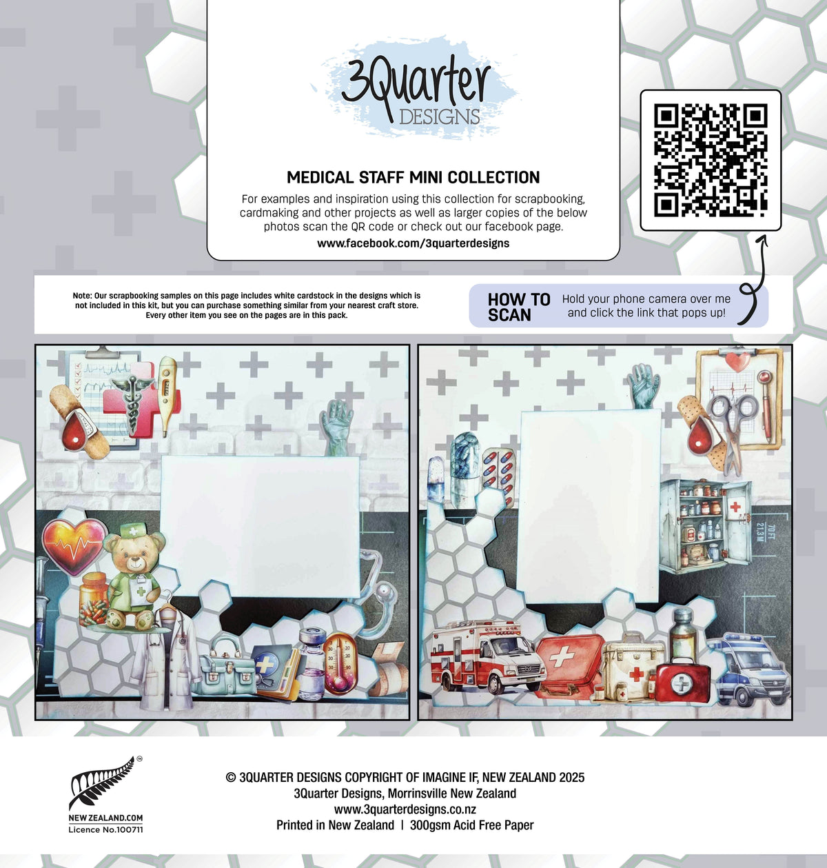 Collection 3 Quarter Designs Personnel Médical Mini 30x30