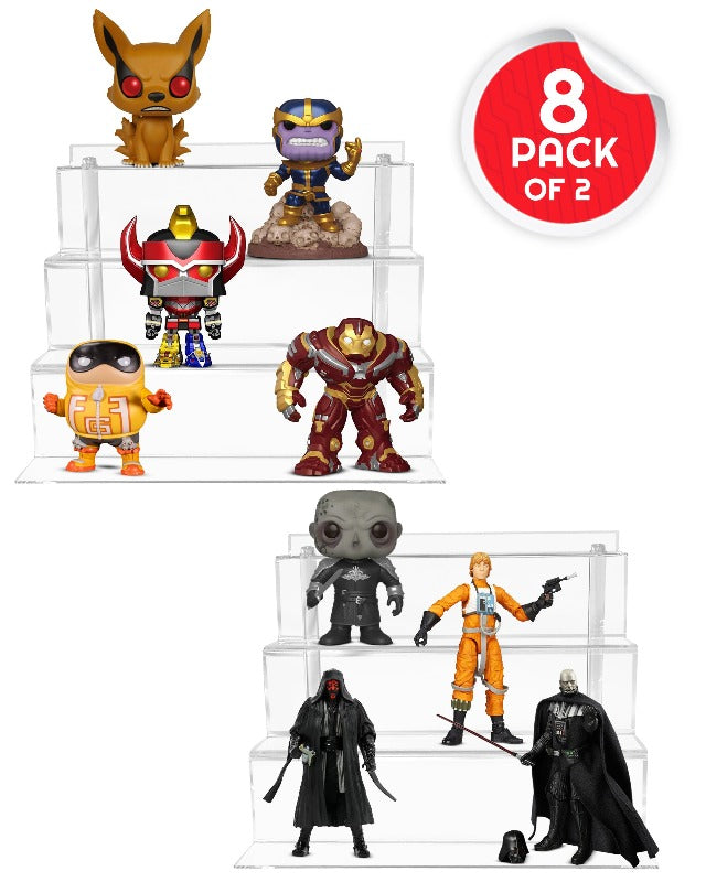 EVORETRO Acrylic Display Risers for Funko Pops and Action Figures 6 Inch - RS9 Shelve Inch