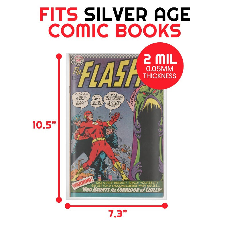 EVORETRO Resealable Comic Bags Fits With Silver Age Comics -2MIL