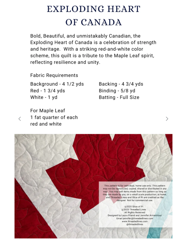 Exploding Heart of Canada Quilt Pattern
