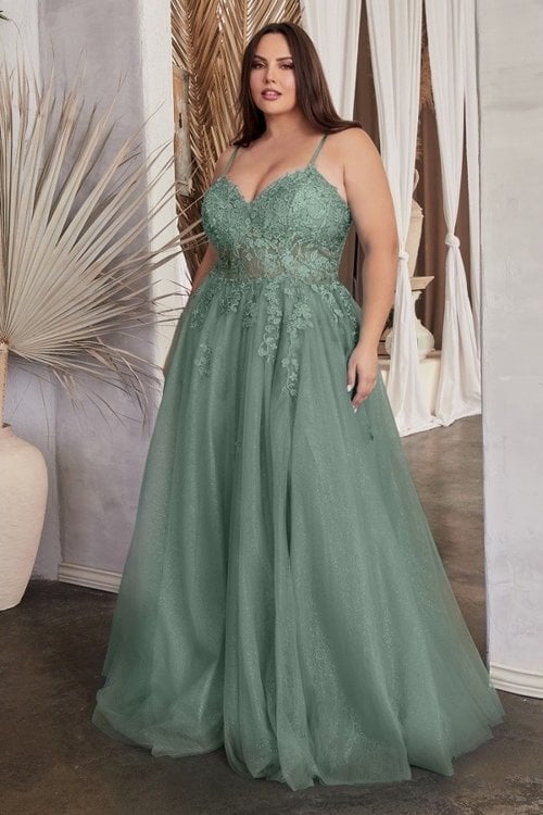 ROBE EN DENTELLE ET TULLE TRAPÈZE