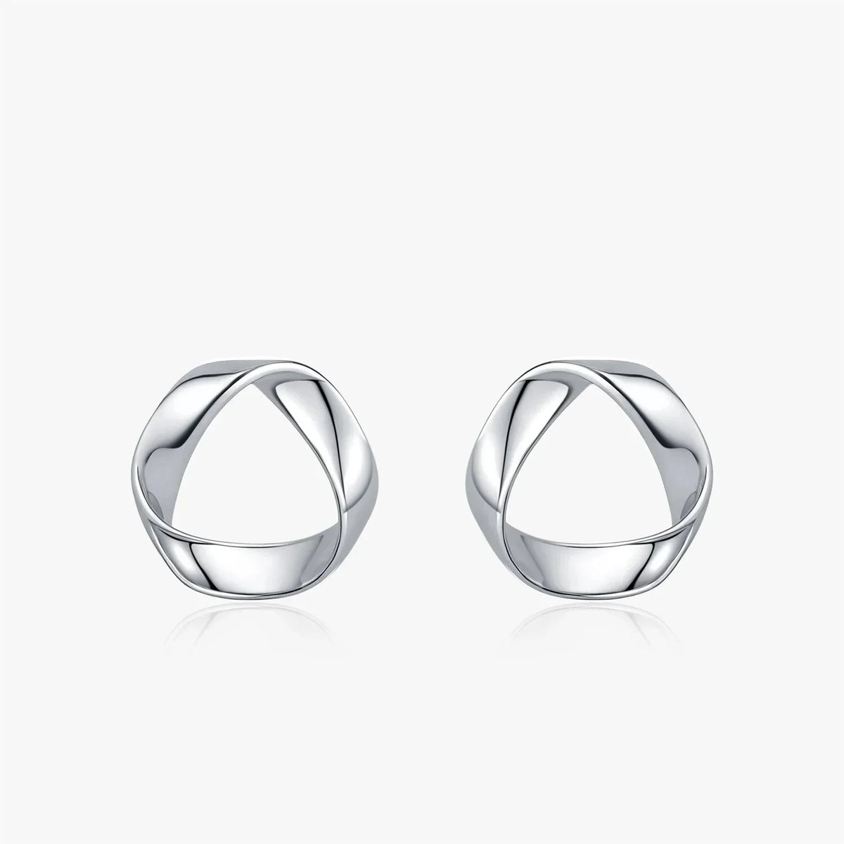 925 Sterling Silver Minimalist Wavy Stud Earrings - Women Fine Jewelry