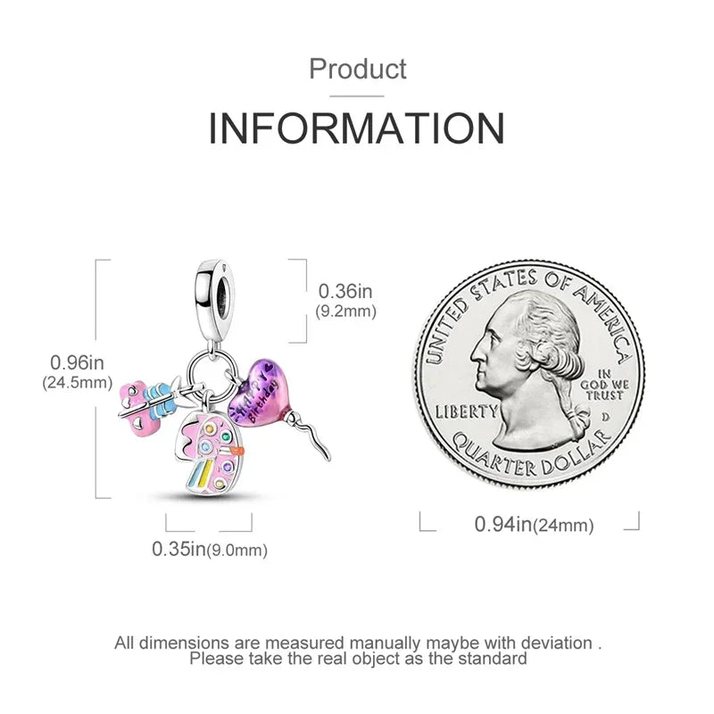 Breloque d'anniversaire Festive Fun en argent sterling