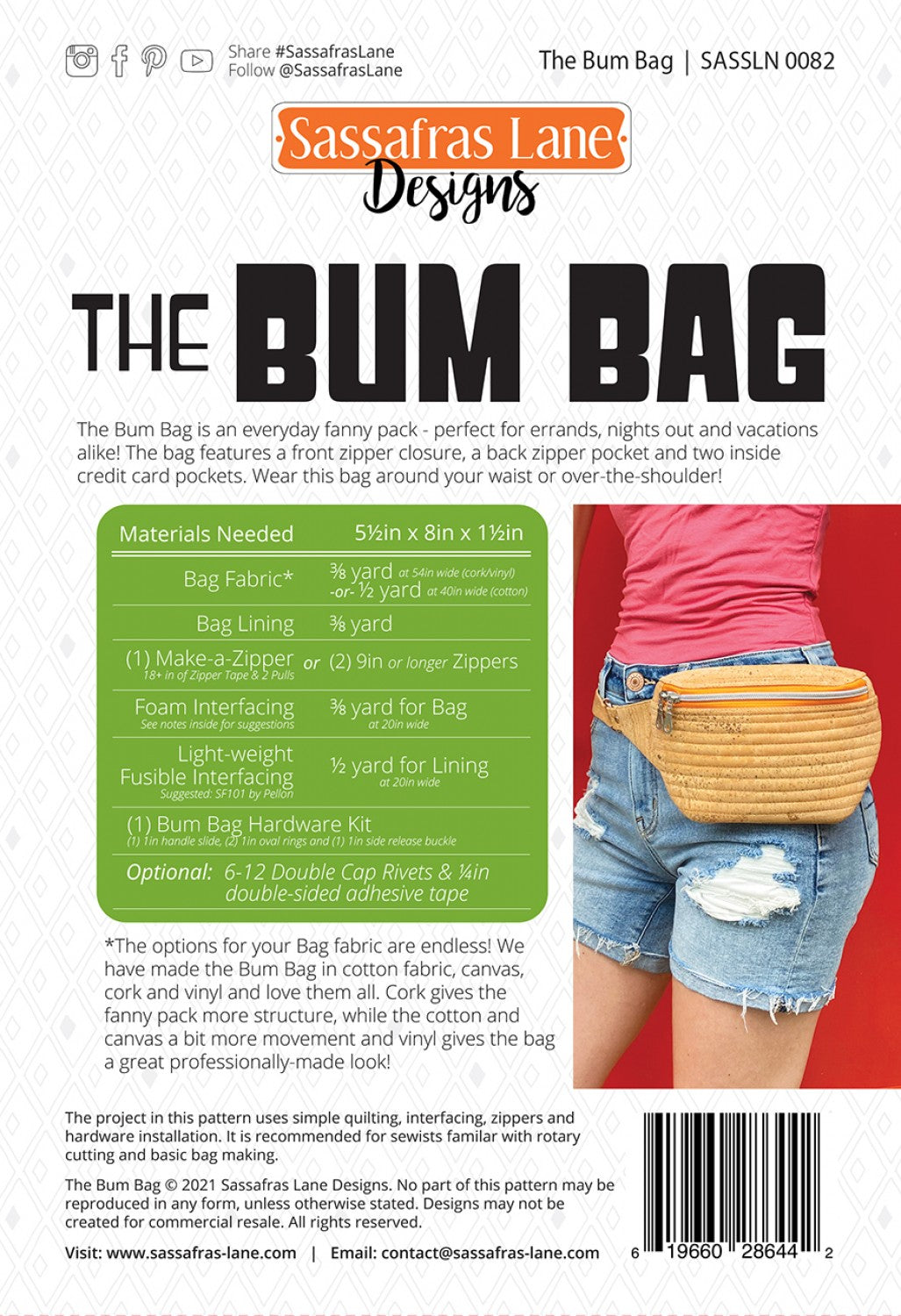Le Bum Bag - Un patron de sac banane par Sassafras Lane Designs
