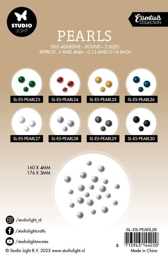 SL Perles Autocollantes Perles Argent Essentiels 105x160x4mm 336 pc n°28