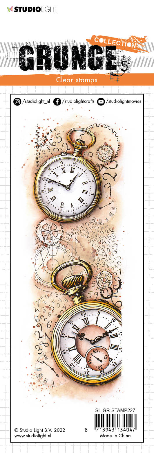 SL Tampon transparent Horloges vintage Collection Grunge 210x74x3mm 1 pc n°227