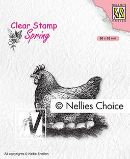 Tampon transparent poule printanière