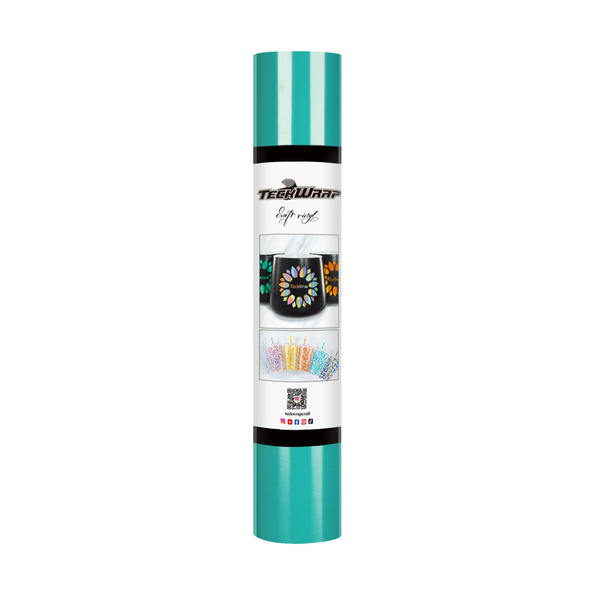 Vinyle adhésif brillant TeckWrap - Turquoise | Facile à décoller et forte adhérence