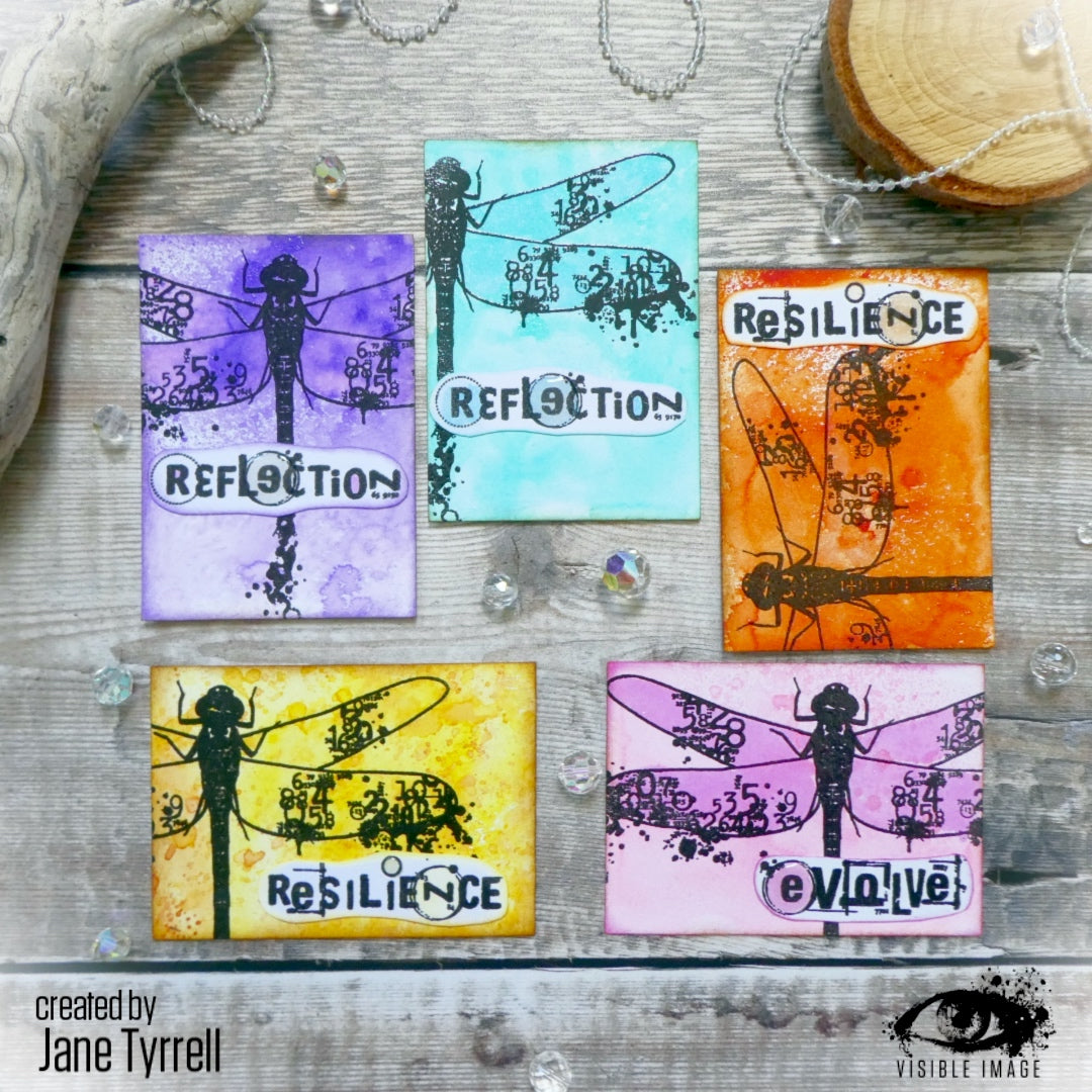 Visible Image Tampon transparent Libellule Reflet - Format A5