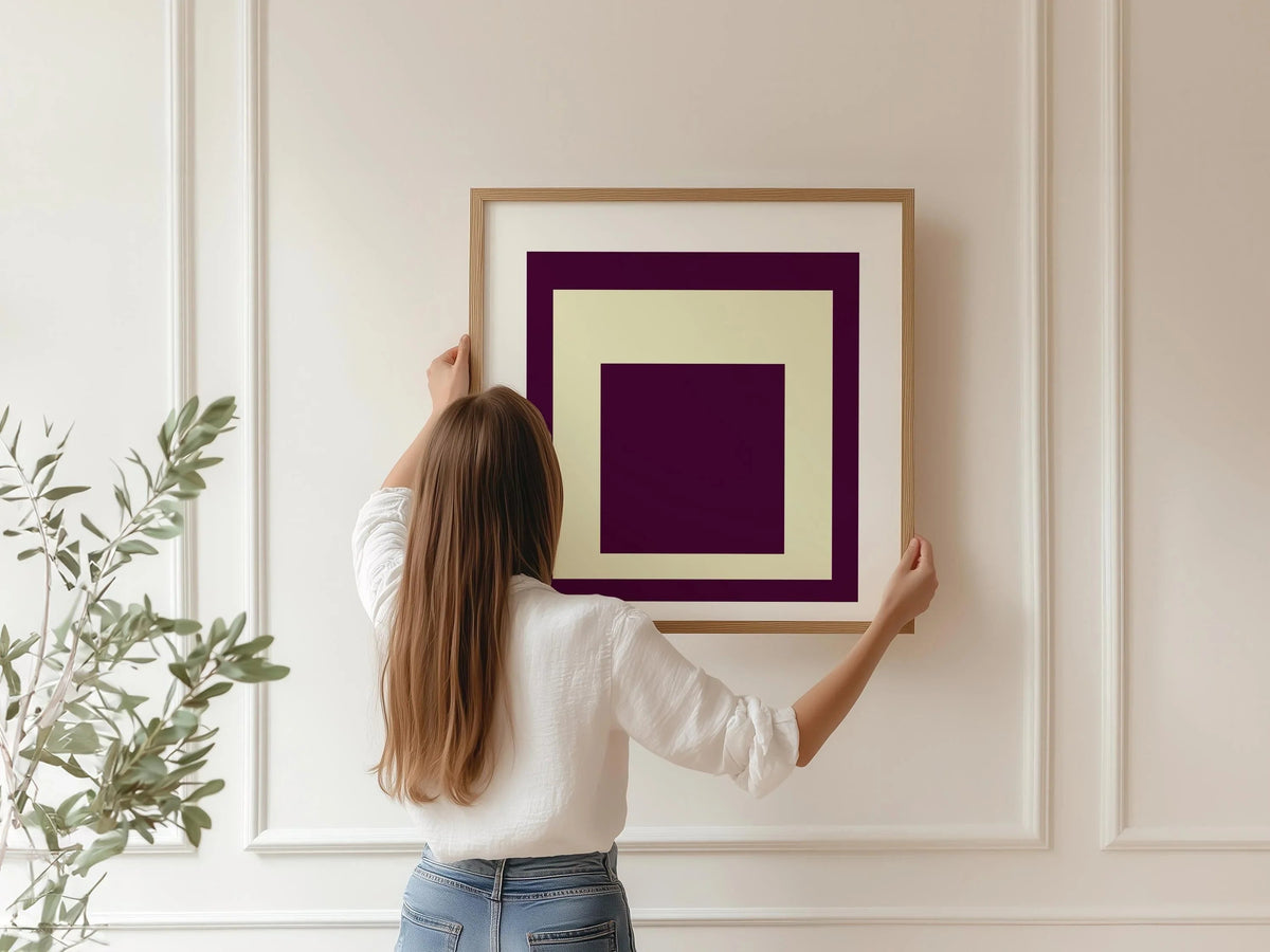 Josef Albers Inspired 'Dessert' Art Print 'Homage to the Square' Mid-Century Modern Giclee, Framed Option