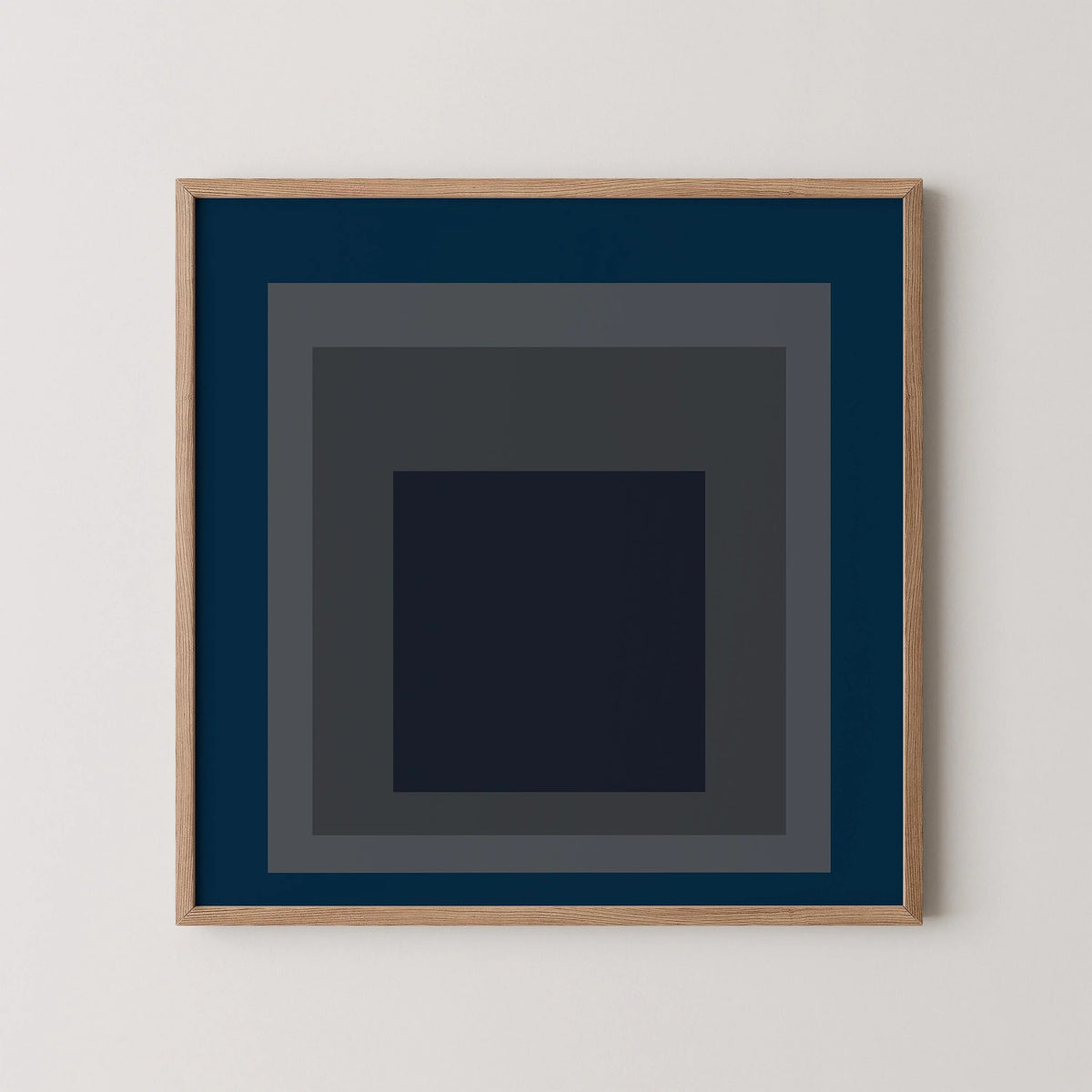 Josef Albers 'Pureheart' Giclee Print: Mid-Century Modern Art, Blue & Gray 'Homage to the Square'