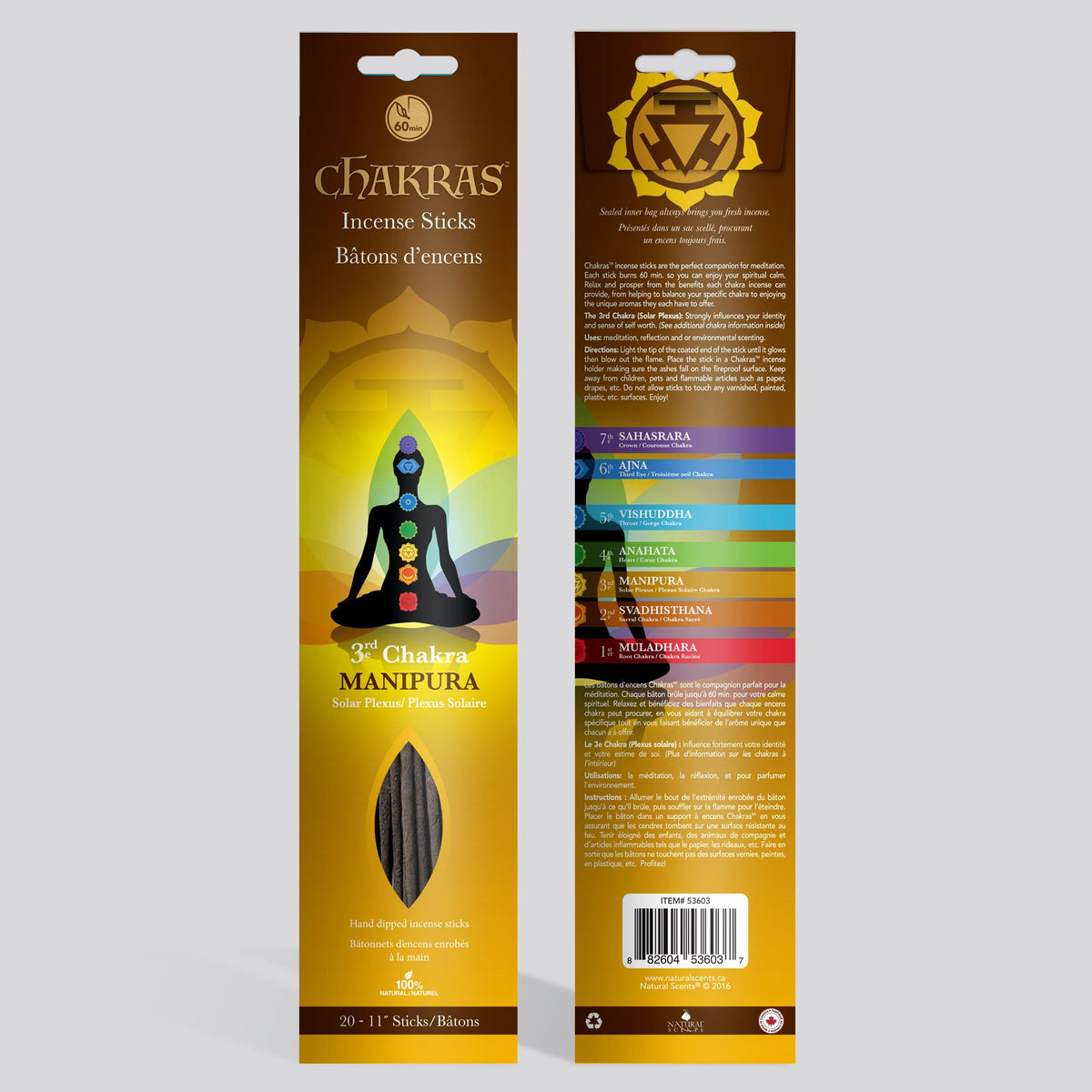 Encens Chakras® #03 Bâtonnets d'encens Manipura