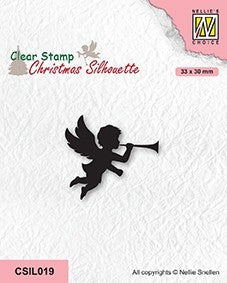 Nellie's Choice Tampon transparent Noël Silhouette - Ange avec trompette