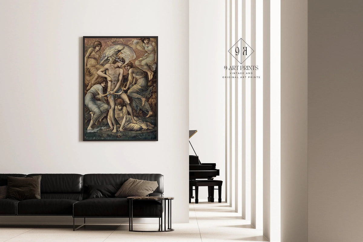 Edward Burne-Jones - Cupid's Hunting Grounds | Famous Mythology Classic Art (available handframed or unframed)