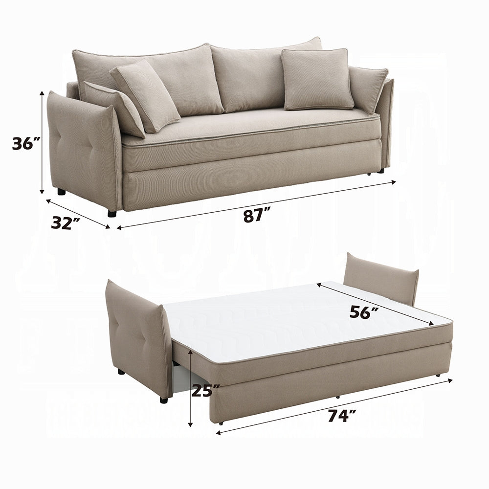 Canapé-lit convertible avec rangement Cais - Beige