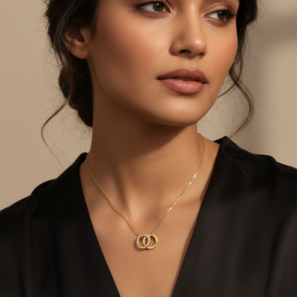 Collier double cercle intemporel