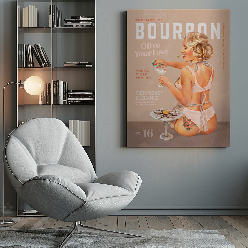 Décoration murale Pin-up Babes of Bourbon Vol 16 Vintage Vodka Martini