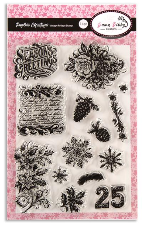 Tampon de feuillage vintage de Noël intemporel