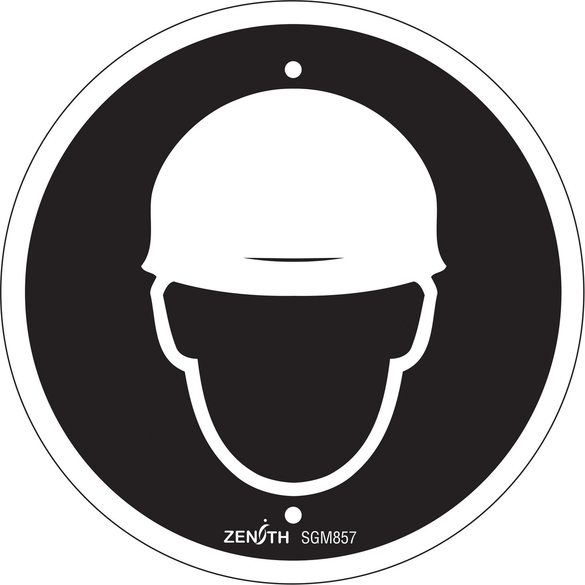 Panneau de sécurité CSA standard, protection casque obligatoire, 15 x 15 cm, plastique, pictogramme