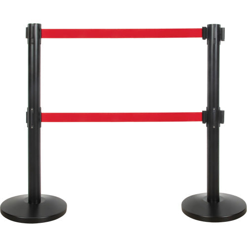 Barrière de contrôle de foule à double sangle