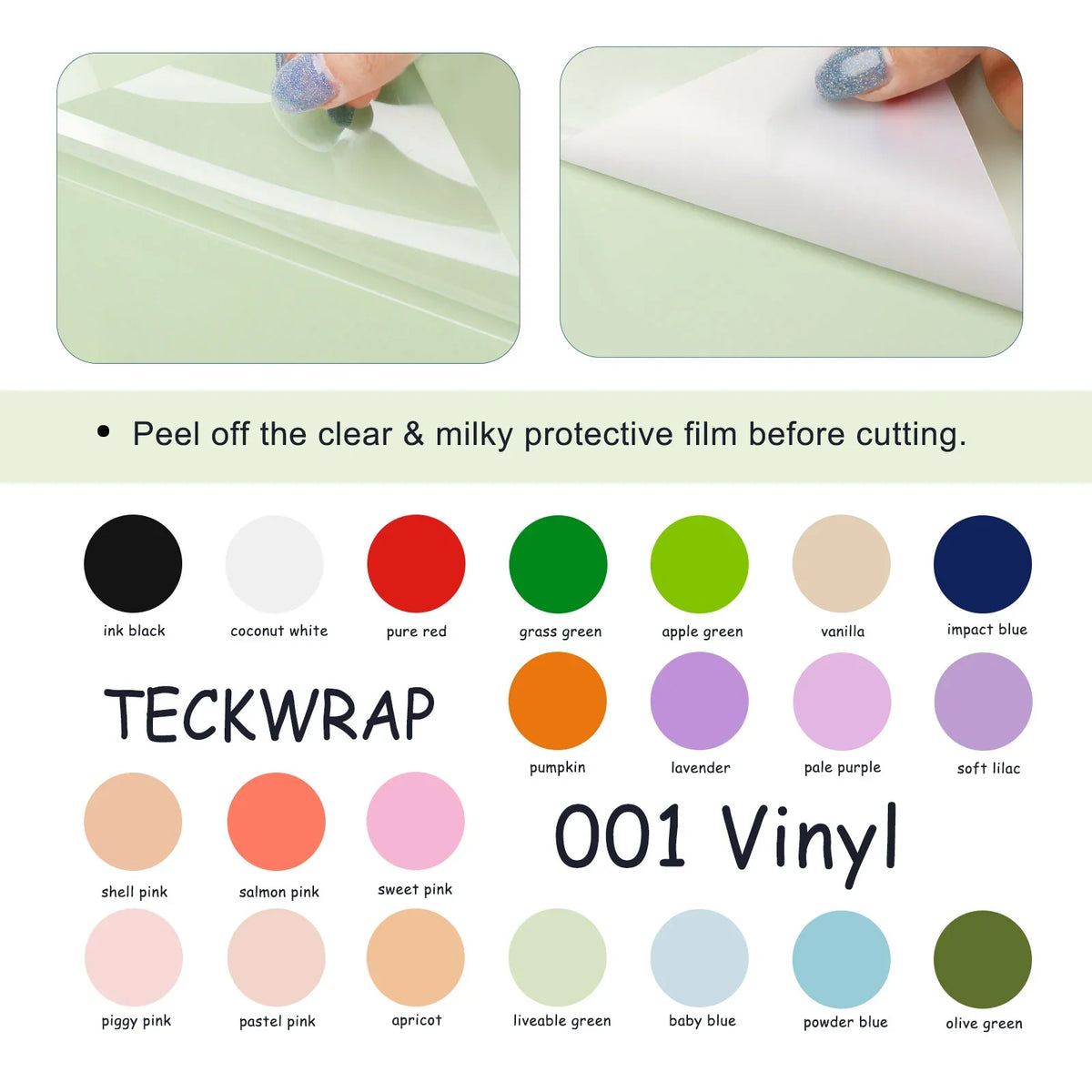 Vinyle adhésif mat TeckWrap - Blanc coco | Idéal pour les projets artistiques, les décalcomanies et plus encore !