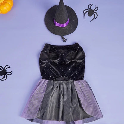Robe de chien chapeau de sorcière | Costume d'Halloween