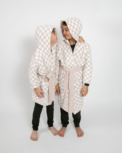 Robe à capuche à carreaux pour enfants - réapprovisionnement en avril