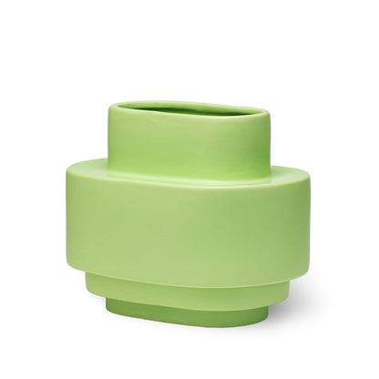 Vase en céramique superposé - Glaçure mate vert clair