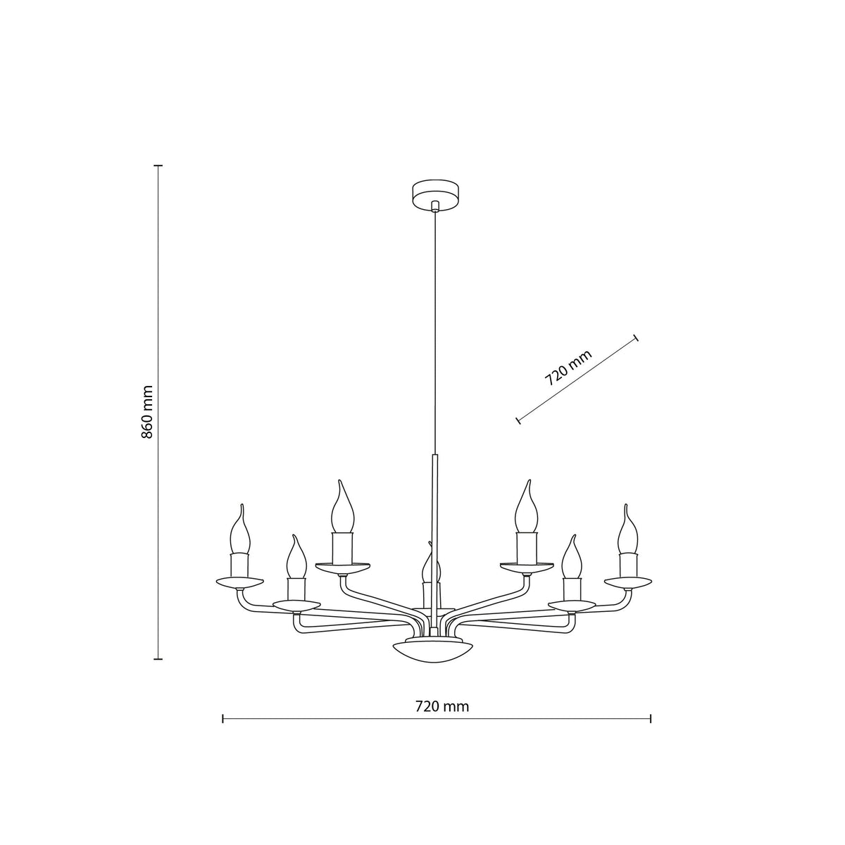 LIMAL Vintage Candle Chandelier Pendant Light for Dining Room, Living Room & Entryway