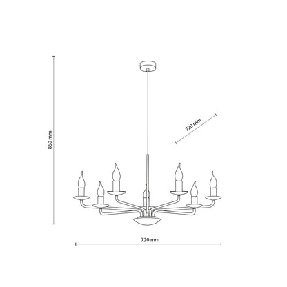 LIMAL Vintage Candle Chandelier Pendant Light for Dining Room, Living Room & Entryway