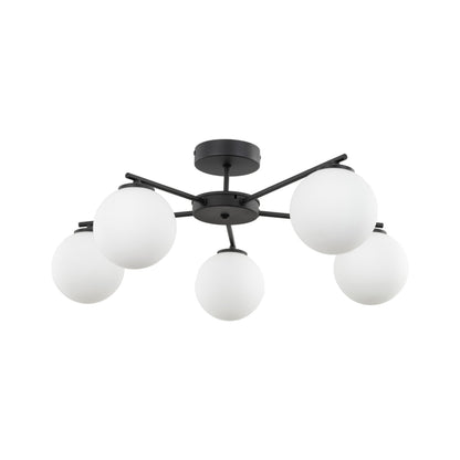 ELTON Black 5-Light Scandinavian Ceiling Light for Living Room, Bedroom & Hallway