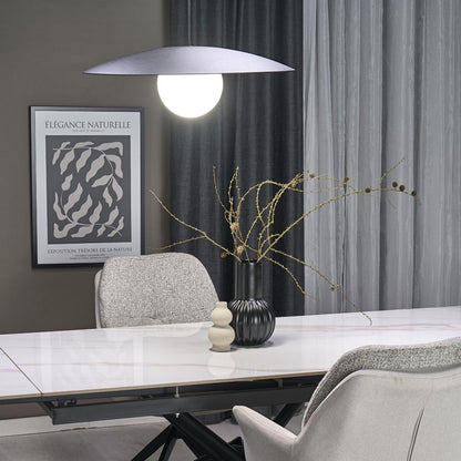 SLATE Mid-Century Modern Wide Dome Pendant Light for Kitchen Island & Dining Table