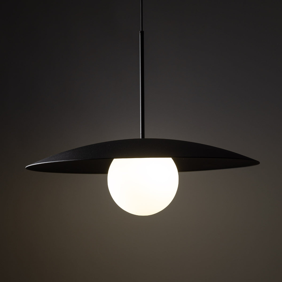 SLATE Mid-Century Modern Wide Dome Pendant Light for Kitchen Island & Dining Table